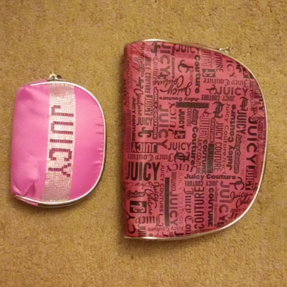 Cute pink and black Juicy Couture makeup bags